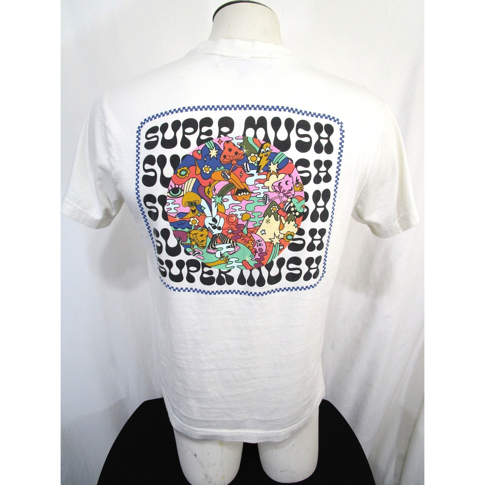 Super Mush Venice CA Psychedelic White T-Shirt Men Sz M - Picture 2 of 10